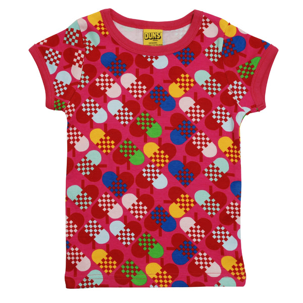 Duns Sweden Organic s/s kids tee - Hearts