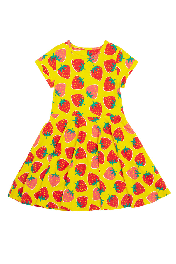 Frugi Spring Skater Strawberry Patch Dress