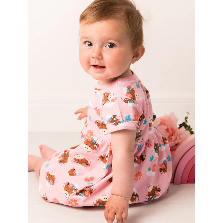 Blade & Rose Bonnie Highland Cow Kids Dress - Baby goes Retro