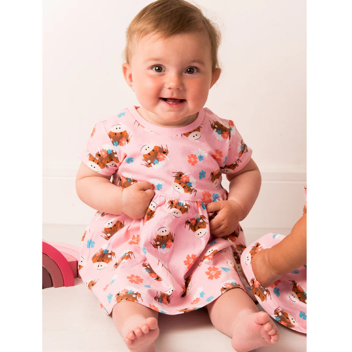 Blade & Rose Bonnie Highland Cow Kids Dress - Baby goes Retro