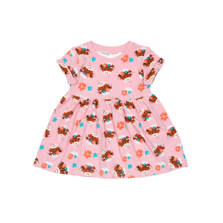 Blade & Rose Bonnie Highland Cow Kids Dress - Baby goes Retro