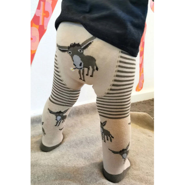 Fraulein Prusselise Organic Baby & Toddler Tights - Donkey - Beige - Baby goes Retro