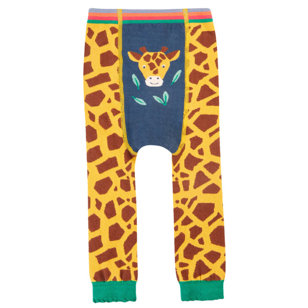 Frugi Organic Little Knitted Leggings - Giraffe Print