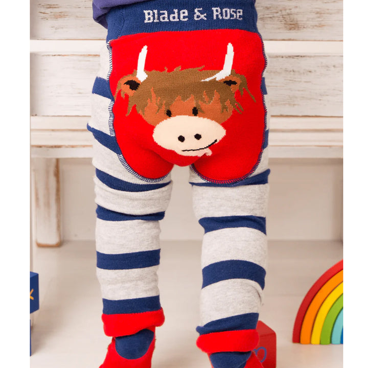 Blade & Rose Footless Tights - Hamish The Highland Cow - Baby goes Retro