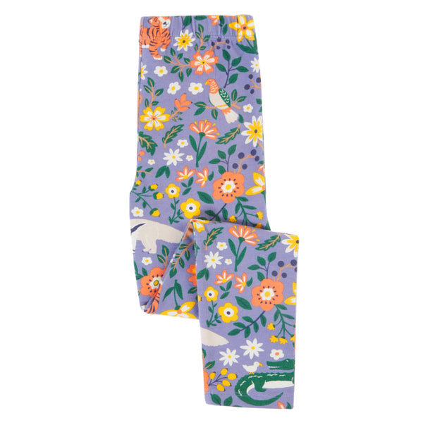 Frugi Organic Libby Printed Leggings - Rainforest Friends