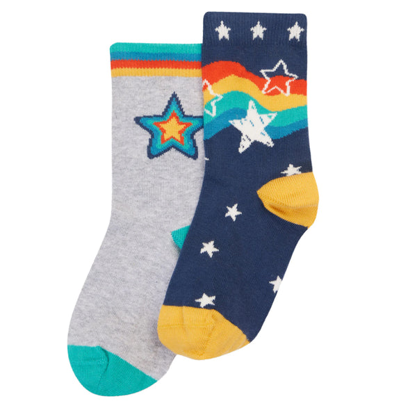 Frugi Organic Rock My Socks 2 Pack - Stars Multipack