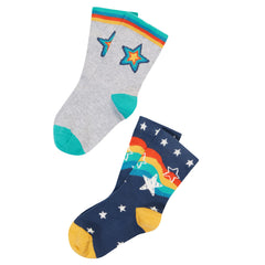 Frugi Organic Rock My Socks 2 Pack - Stars Multipack