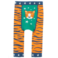 Frugi Organic Little Knitted Leggings - Tiger/Tiger Face