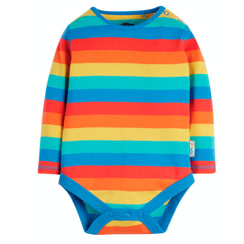 Frugi Organic Everyday l/s Bodysuit - Rainbow Stripe