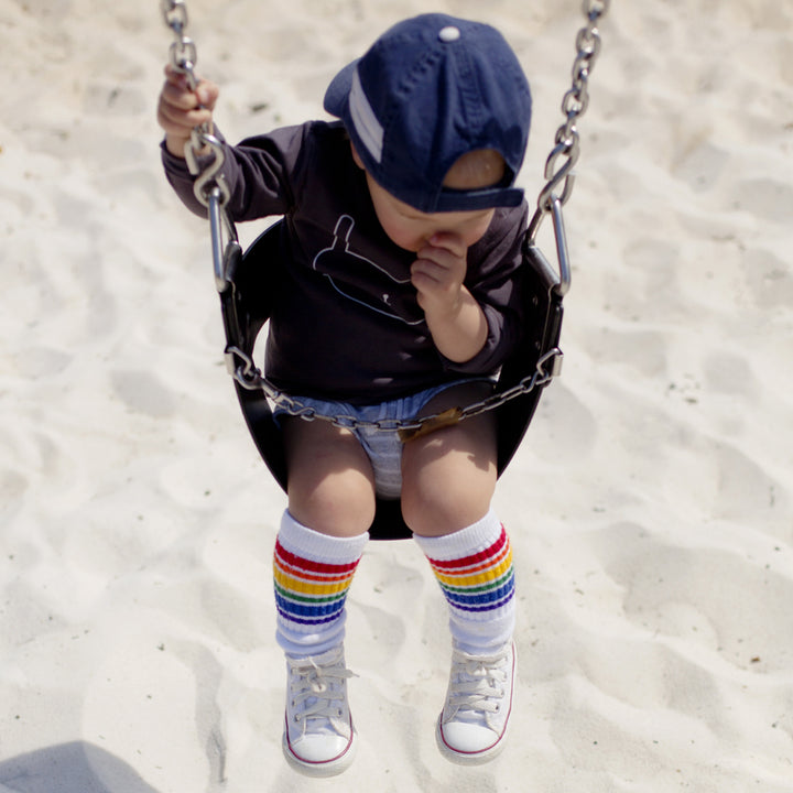 10" Baby/toddler Rainbow Striped Tubes - 1  by Pride Socks, socks, Pride Socks, Baby goes Retro - Baby goes Retro